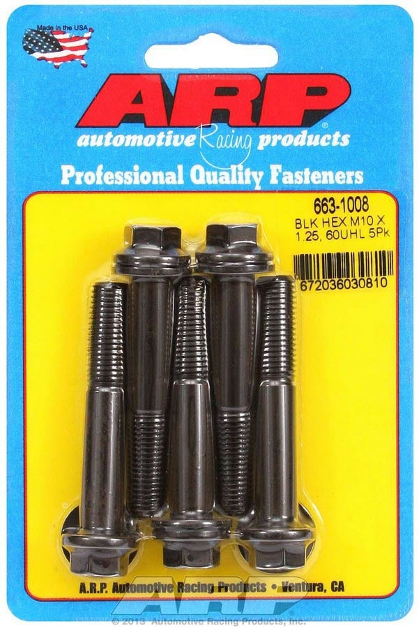 Kit de pernos para productos de carreras de autos: 6 piezas (5) 10 mm x 1,25 x 60 mm