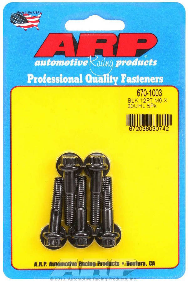 Kit de pernos para productos de carreras de autos: 12 puntos (5) 6 mm x 1,00 x 30 mm