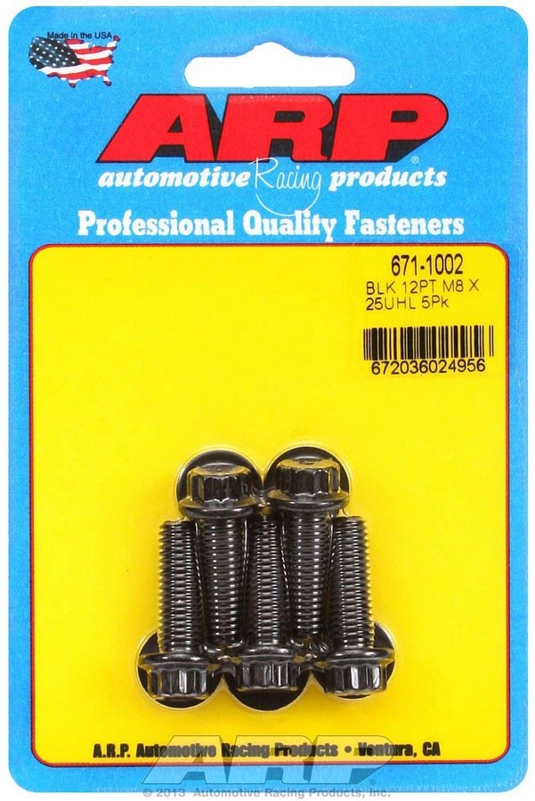 Kit de pernos para productos de carreras de autos: 12 puntos (5) 8 mm x 1,25 x 25 mm