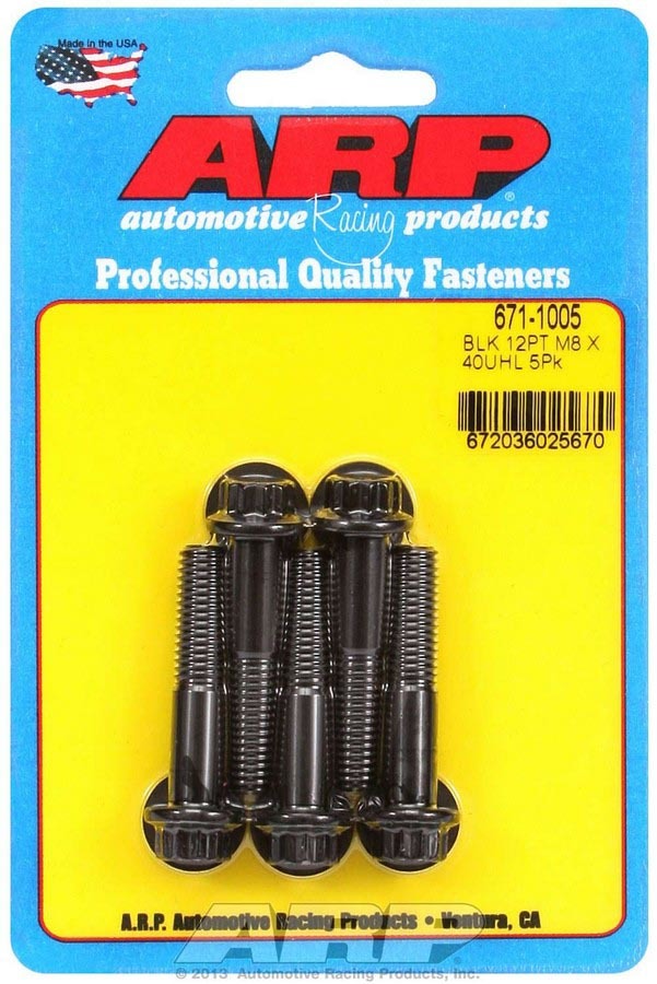 Auto Racing Products Bolt Kit - 12pt. (5) 8mm x 1.25 x 40mm