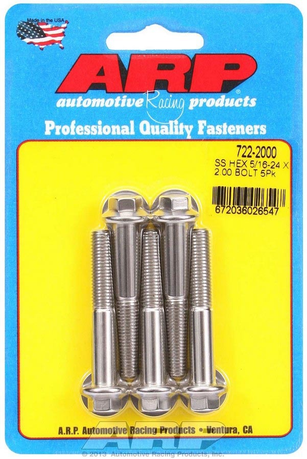 Auto Racing Products Bolt Kit - SS 6pt 5pk 5/16-24 x 2.000