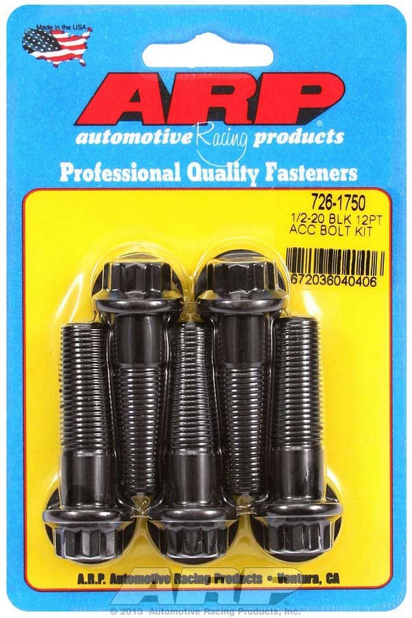 Auto Racing Products 1/2-20 x 1.750 12pt Bolt Kit (5) Black Oxide