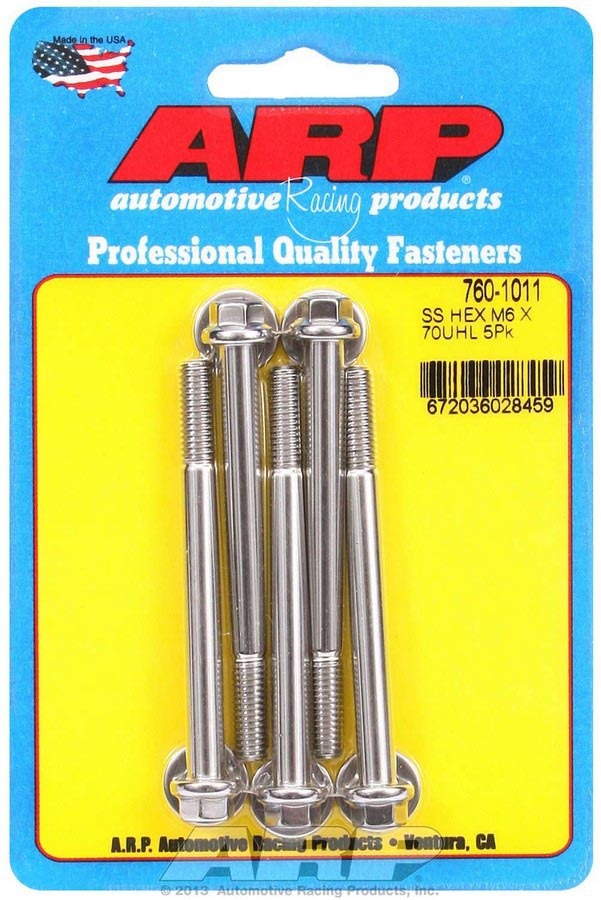 Auto Racing Products S/S Bolt Kit 6pt 6mm x 1.00 x 70mm