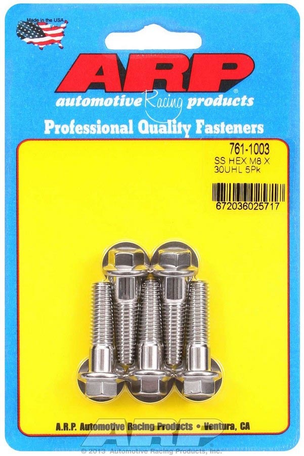 Auto Racing Products S/S Bolt Kit - 6pt. (5) 8mm x 1.25 x 30