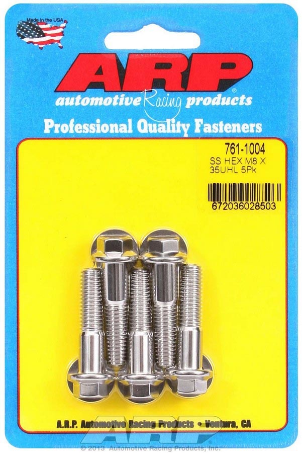 Auto Racing Products S/S Bolt Kit - 6pt. (5) 8mm x 1.25 x 35mm