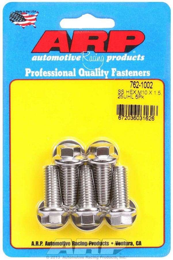 Auto Racing Products S/S Bolt Kit - 6pt. (5) 10mm x 1.5 x 25mm