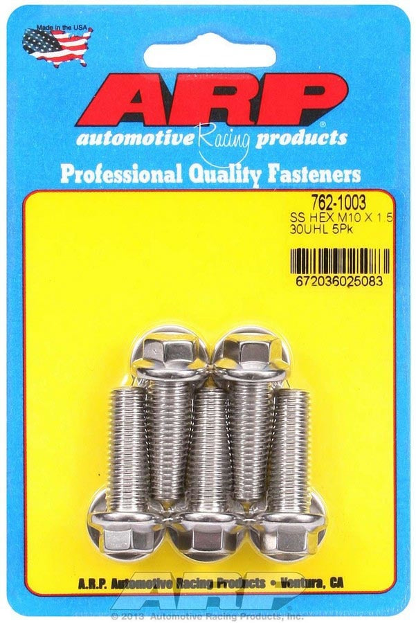 Kit de pernos de acero inoxidable para productos de carreras de autos: 6 puntos (5) 10 mm x 1,5 x 30 mm