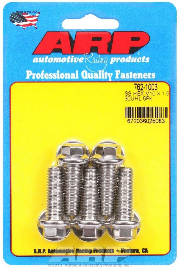 Auto Racing Products S/S Bolt Kit - 6pt. (5) 10mm x 1.5 x 30mm
