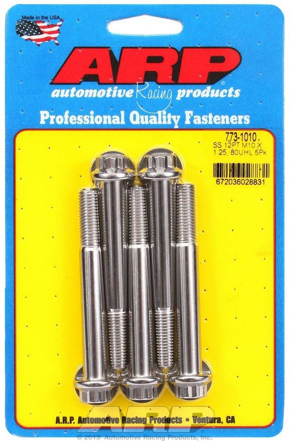 Auto Racing Products Bolt Kit - SS 12pt 5pk 10mm x 1.25 x 80mm