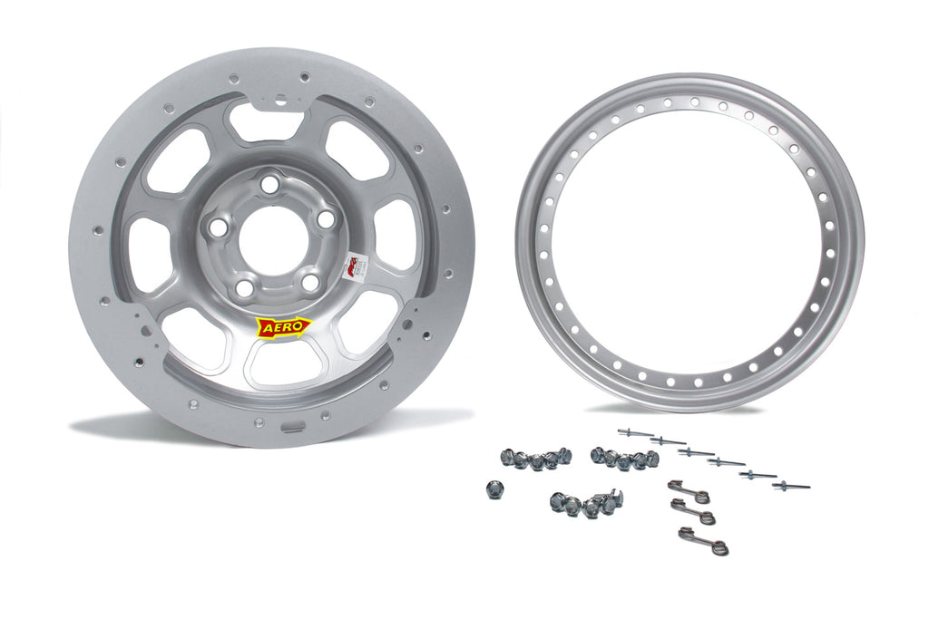 Aero Race Wheels 13x7 2in. 4.50 Silver Beadlock Wheel