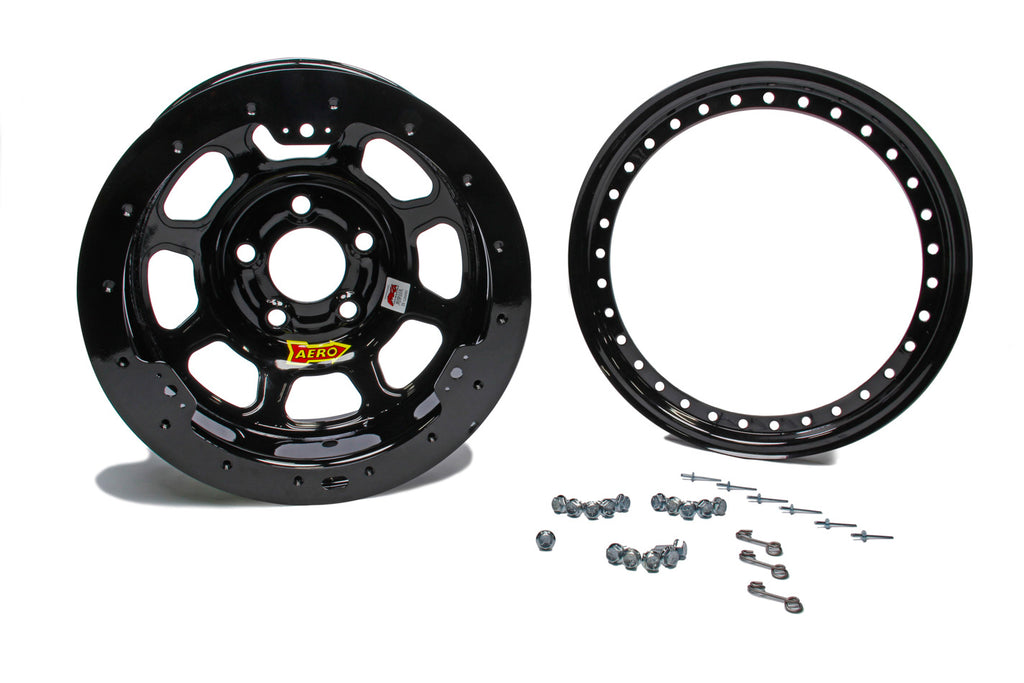 Aero Race Wheels 13x7 3in. 4.25 Black Beadlock