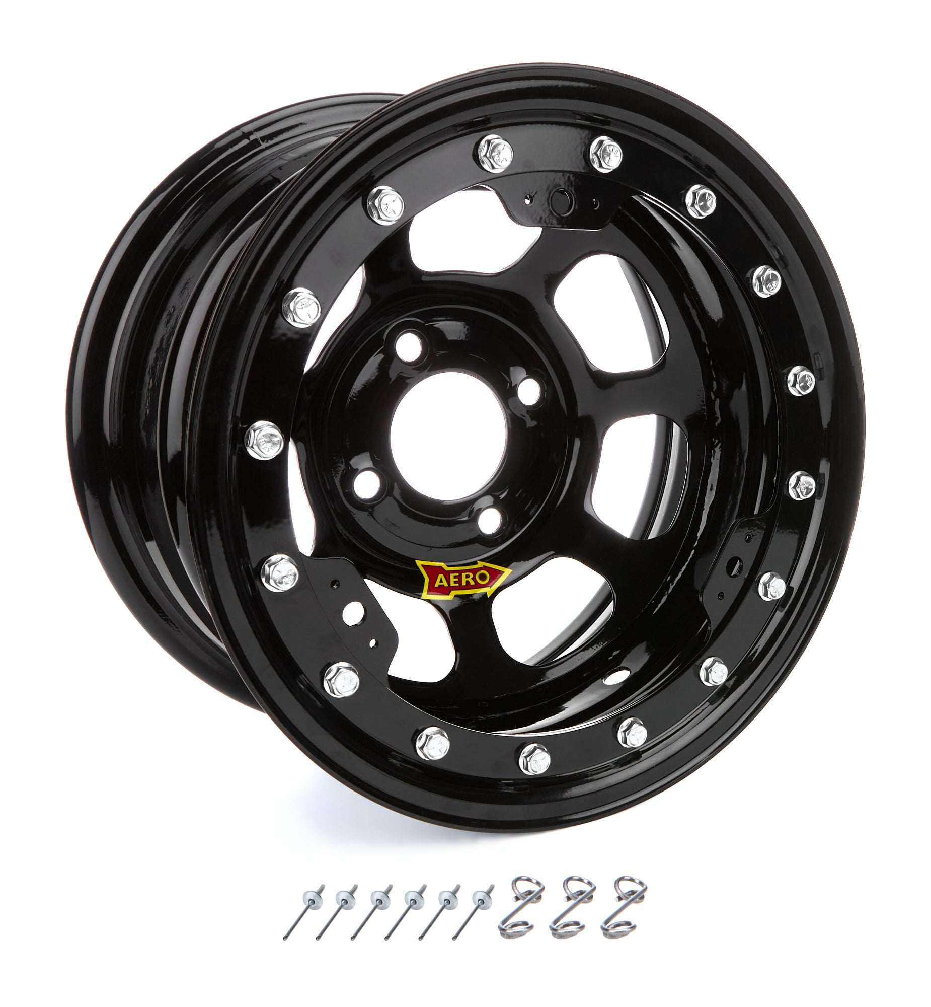 Aero Race Wheels 13x8 2in. 4.25 Black Beadlock