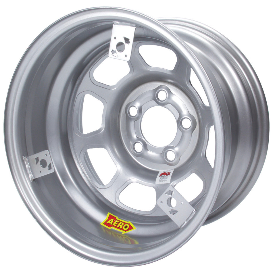 Aero Race Wheels 15x8 2in 5.00 Silver w/ 3 Tabs for Mudcover