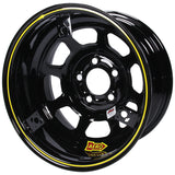 Aero Race Wheels 15x8 2in 5.00 Black w/ 3 Tabs for Mudcover