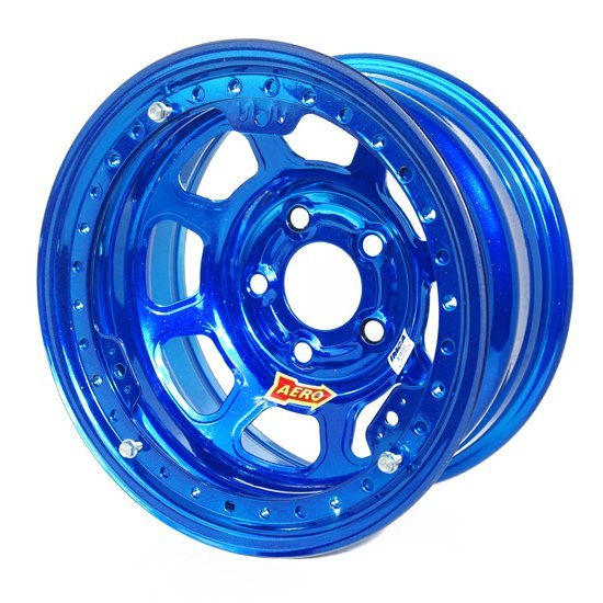 Aero Race Wheels 15x8 3in 5.00 Blue Chrome Beadlock Wheel