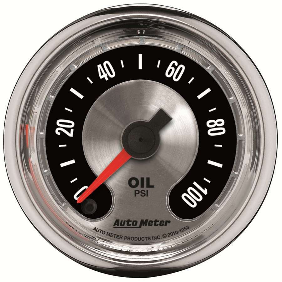 MANÓMETRO AutoMeter, PRENSA DE ACEITE, 2 1/16", 100 PSI, MECÁNICO, AMERICAN MUSCLE