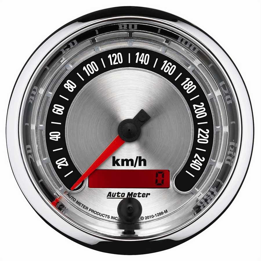 AutoMeter GAUGE, SPEEDO., 3 3/8" , 260KM/H, ELEC. PROGRAMMABLE, AMERICAN MUSCLE