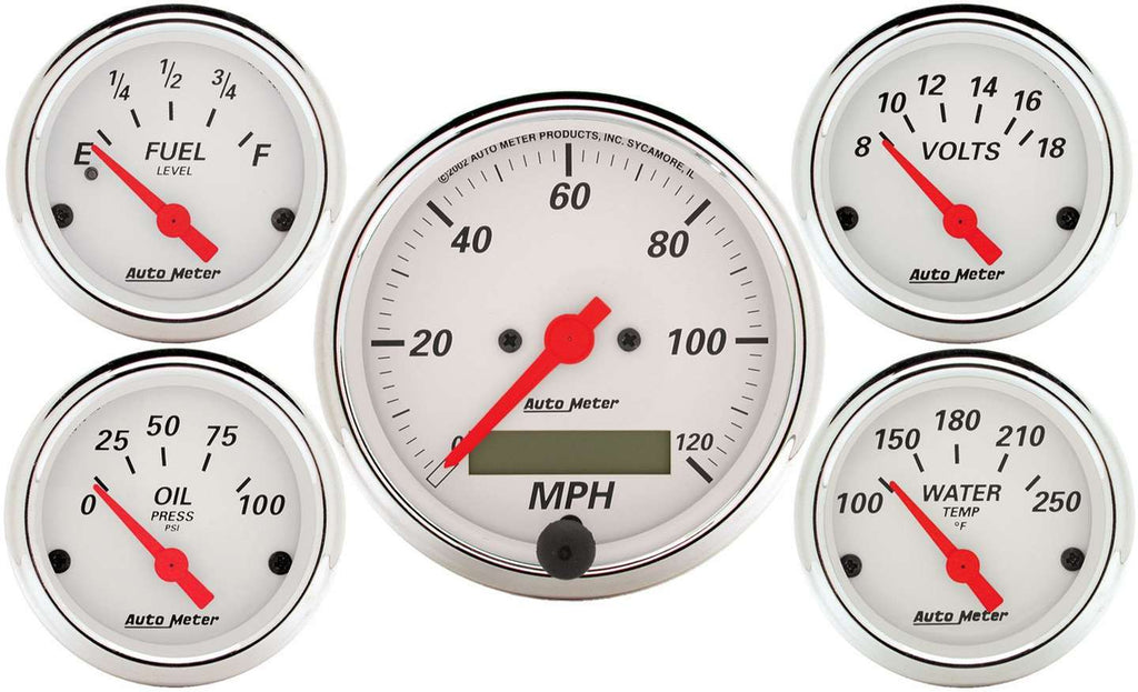 AutoMeter Traditional incandescent lighting illuminates around the perimeter of the dial