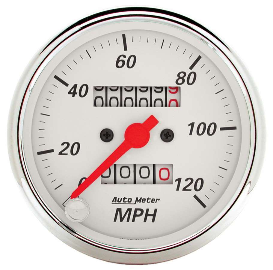 AutoMeter GAUGE, SPEEDOMETER, 3 1/8" , 120MPH, MECHANICAL, ARCTIC WHITE