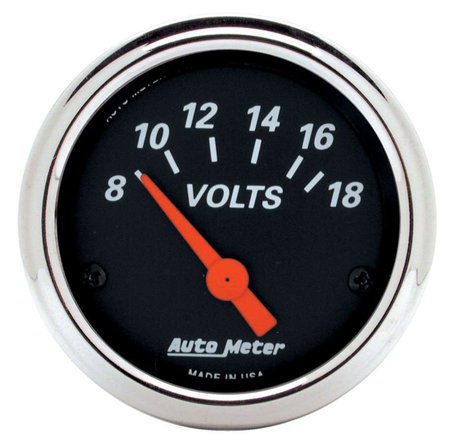 AutoMeter Traditional incandescent lighting illuminates around the perimeter of the dial