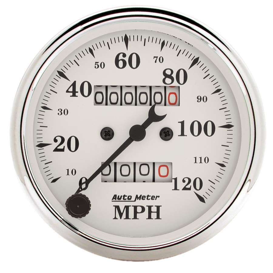 AutoMeter GAUGE, SPEEDOMETER, 3 1/8" , 120MPH, MECHANICAL, OLD TYME WHITE