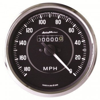 AutoMeter GAUGE, SPEEDOMETER, 4" , 180MPH, MECHANICAL (REVERSE ROTATION), COBRA