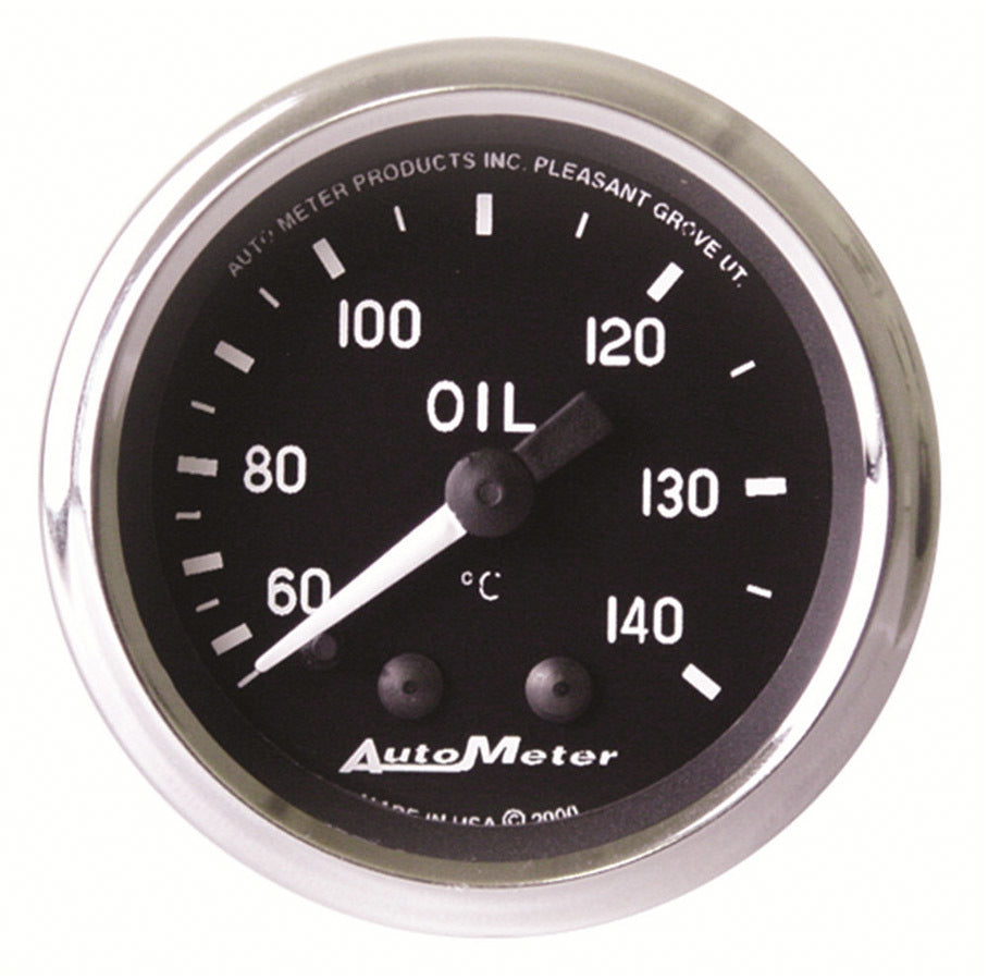 AutoMeter Traditional incandescent lighting illuminates around the perimeter of the dial