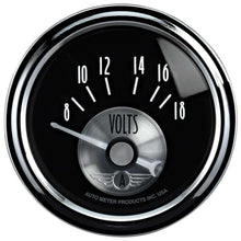 Load image into Gallery viewer, AutoMeter GAUGE, VOLTMETER, 2 1/16&quot; , 18V, ELEC, PRESTIGE BLK. DIAMOND