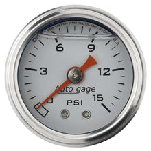 Load image into Gallery viewer, 1-1/2in Pressure Gauge 0-15psi- White