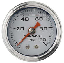 Load image into Gallery viewer, 1-1/2in Pressure Gauge 0-100psi- White