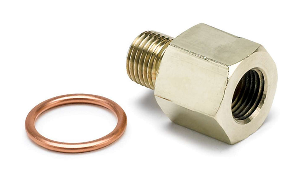 AutoMeter FITTING, ADAPTER, METRIC, M10X1 MALE TO 1/8" NPTF FEMALE, BRASS