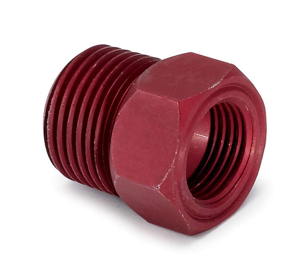 AutoMeter FITTING, ADAPTER, 1/2" NPT MALE, ALUMINUM, RED, FOR MECH. TEMP. GAUGE