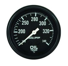 Load image into Gallery viewer, AutoMeter GAUGE, OIL TEMPERATURE, 2 5/8&quot; 100-340?F, MECHANICAL, BLACK, AUTOGAGE