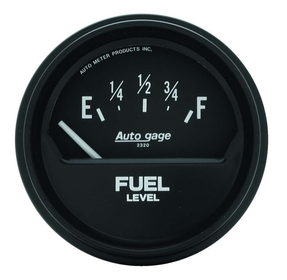 INDICADOR DE NIVEL DE COMBUSTIBLE AutoMeter, 2 5/8", 73OE A 10OF, ELÉCTRICO, NEGRO, AUTOGAGE