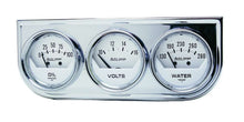 Load image into Gallery viewer, AutoMeter GAUGE CONSOLE,OILP/WTMP/VOLT,2&quot;,100PSI/280 Degrees F/16V,WHT DIAL,CHROME BZL,AG