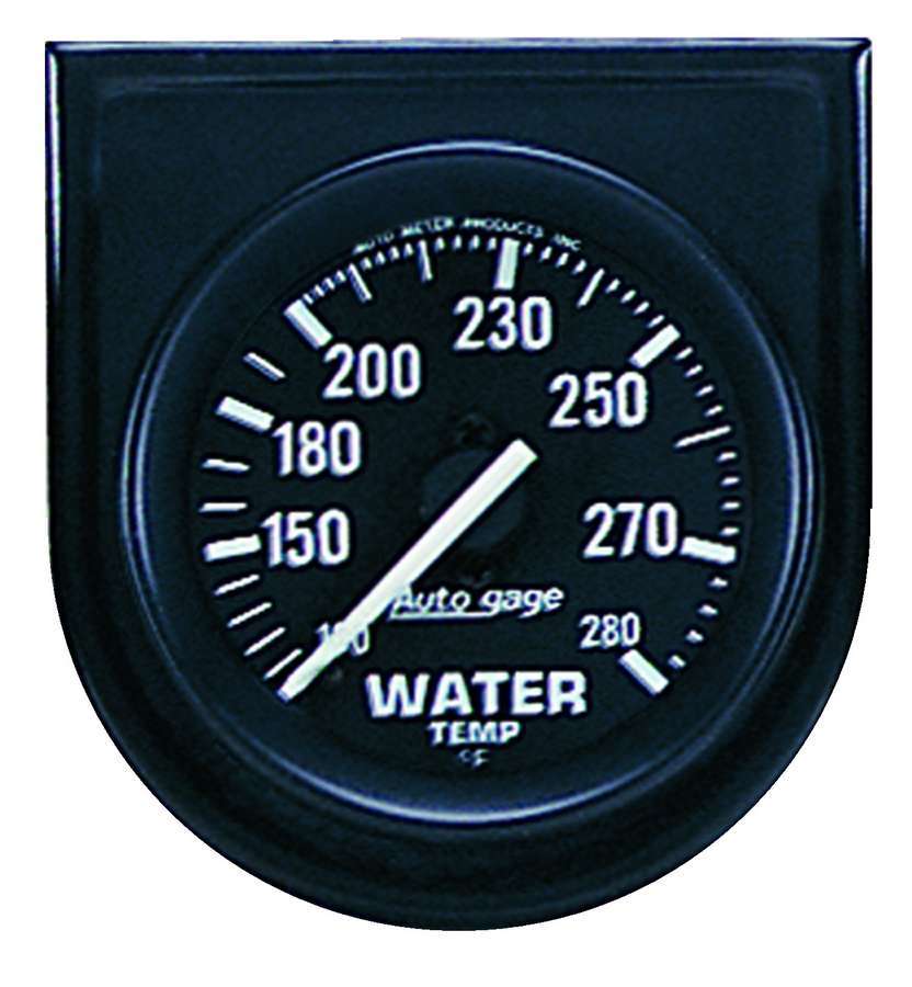 AutoMeter GAUGE CONSOLE, WATER TEMP, 2", 280?F, BLK DIAL, BLK BEZEL, AUTOGAGE