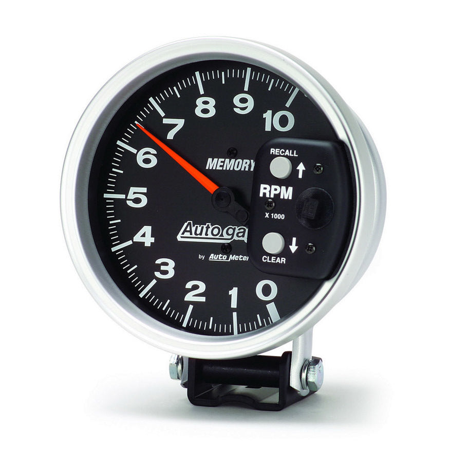 AutoMeter GAUGE, TACHOMETER, 5", 10K RPM, PEDESTAL W/ PEAK MEMORY, BLACK, AUTO GAGE