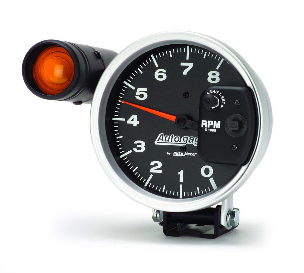 AutoMeter GAUGE, TACHOMETER, 5", 8K RPM, PEDESTAL W/ EXT. SHIFT-LITE, BLACK, AUTO GAGE