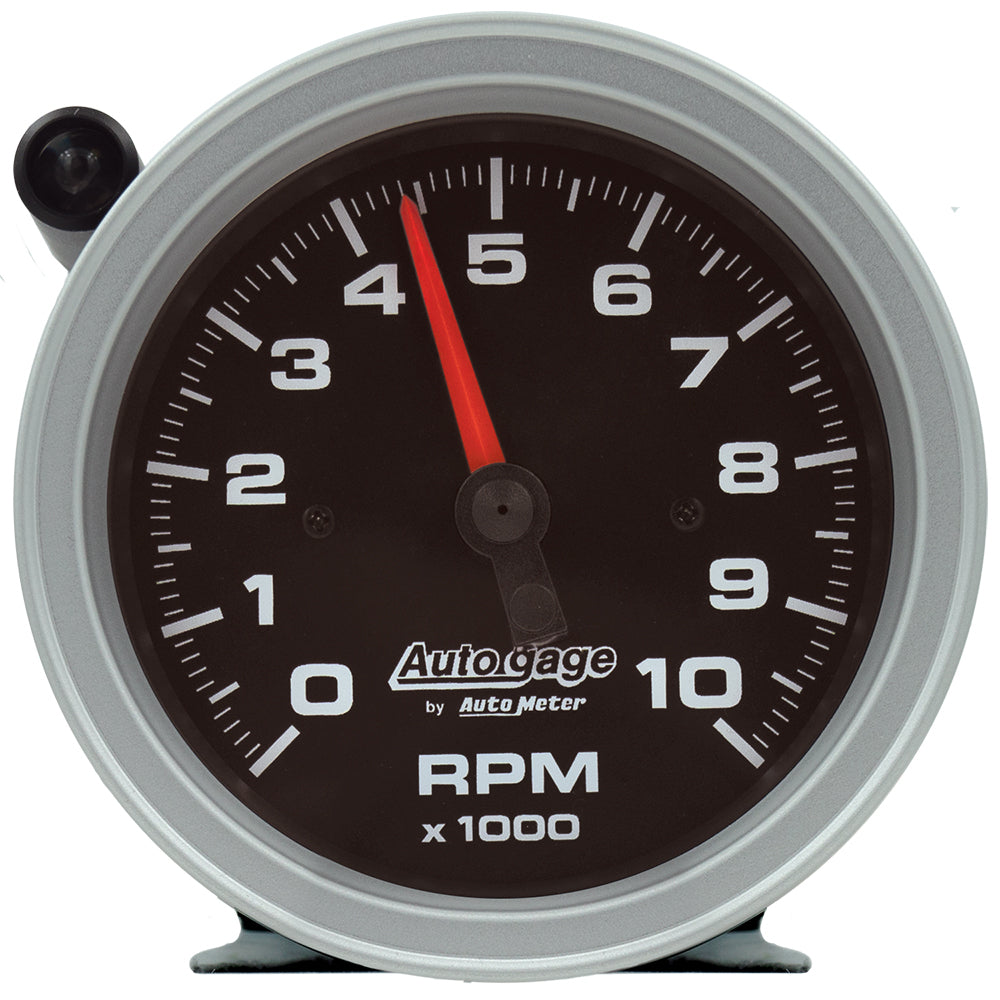 AutoMeter GAUGE, TACH, 3 3/4", 10K RPM, PEDESTAL W/EXT SHIFT LIGHT, BLK DIAL BLK CASE, AG