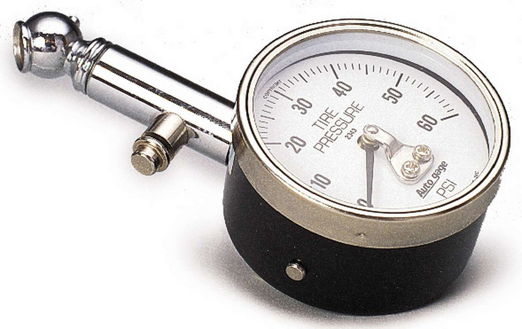 AutoMeter GAUGE, TIRE PRESSURE, ANALOG, 60PSI, WHITE DIAL, W/ PEAK HOLD, AUTOGAGE