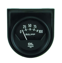 Load image into Gallery viewer, AutoMeter GAUGE CONSOLE, OIL PRESS, 2&quot; , 100PSI, MECH, SHORT SWEEP, BLACK, AUTOGAGE