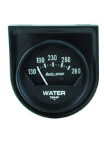 Load image into Gallery viewer, AutoMeter GAUGE CONSOLE, WATER TEMP, 2&quot;, 280?F, MECH, SHORT SWEEP, BLACK, AUTOGAGE