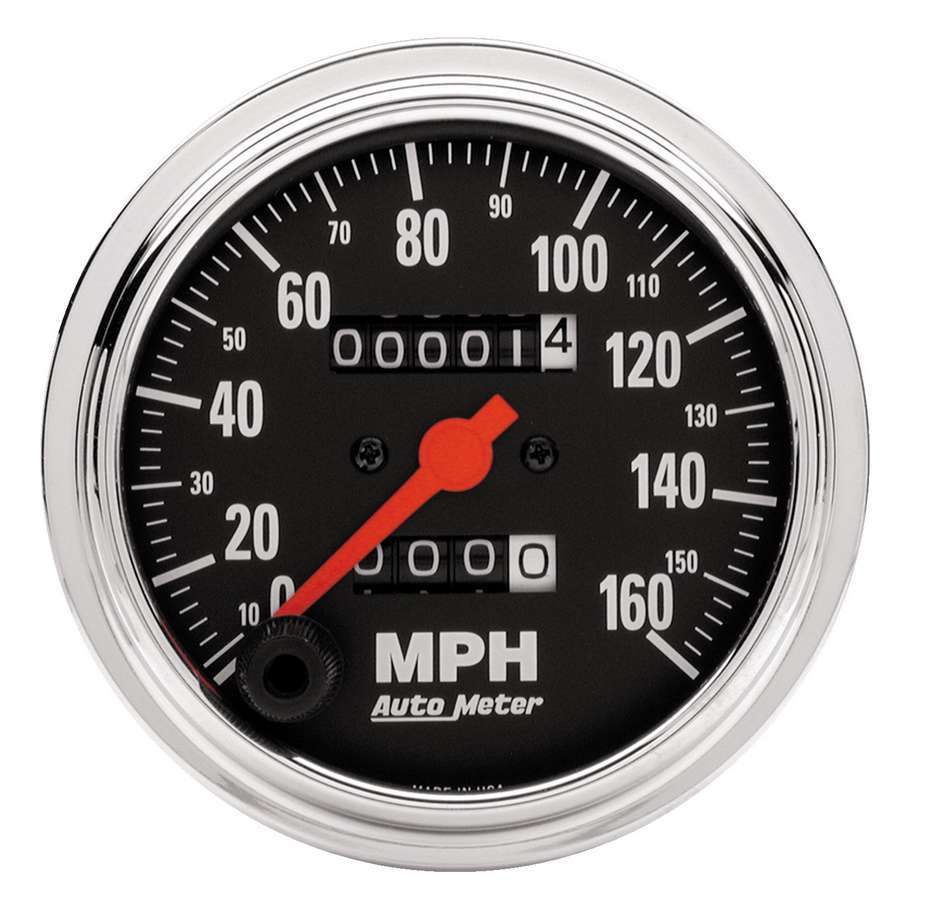 AutoMeter GAUGE, SPEEDOMETER, 3 3/8" , 160MPH, MECHANICAL, TRADITIONAL CHROME