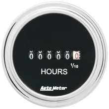 Load image into Gallery viewer, AutoMeter GAUGE, HOURMETER, 2 1/16&quot;, 100K HOURS, ELECTRIC (8V-32V), TRADITIONAL CHROME