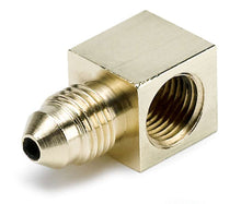 Load image into Gallery viewer, AutoMeter FITTING, ADAPTER, 90?, 1/8&quot; NPTF FEMALE TO -3AN MALE, BRASS