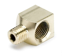 Load image into Gallery viewer, AutoMeter FITTING, ADAPTER, 90?, 1/8&quot; NPTF FEMALE TO 1/8&quot; COMPRESSION MALE, BRASS