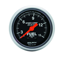 Cargar imagen en el visor de la galería, AutoMeter GAUGE, FUEL PRESSURE, 2 1/16&quot; , 15PSI, MECHANICAL W/ISOLATOR, SPORT-COMP