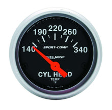 Load image into Gallery viewer, 2-1/16in S/C Cylinder Hd Temp. Gauge 140-340