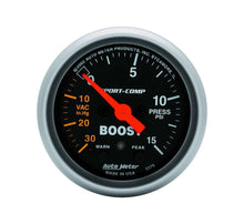 Cargar imagen en el visor de la galería, AutoMeter GAUGE, VAC/BOOST, 2 1/16&quot;, 30INHG-15PSI, STEPPER MOTOR W/PEAK &amp; WARN, SPORT-COMP