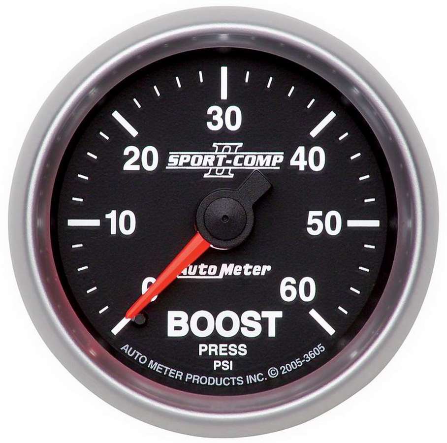 AutoMeter GAUGE, BOOST, 2 1/16", 60PSI, MECHANICAL, SPORT-COMP II